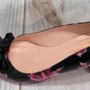 Kate Spade  Black and Pink Rose Floral Block Heel Pumps with Bow Size 6.5M Photo 4