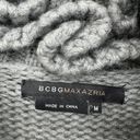 BCBGMAXAZRIA  Cardigan Wool Mohair Blend Sweater Ruffled Collar Gray Black Medium Photo 5