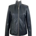 Cole Haan  Wing Collar Faux Leather Coat - Size S Photo 2