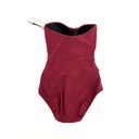 Profile  by Gottex Burgundy Solid Tummy Tuck One Piece Lace Up Swimsuit 8 NEW Photo 3