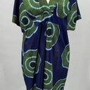 Krass&co The Oula  High Low Dress Sz L Blue Green Printed Trapeze Tunic Photo 0