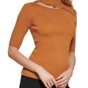 DKNY Ribbed Cut Out Turtleneck Top in Brown - FREE SHIP Photo 0