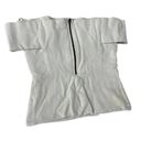 Michelle Mason  Shirt Womens Small White Brushed Fabric Off Shoulder Rayon Nylon Photo 1
