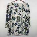 J.Jill  Pleated Back Floral Button Front Cardigan Sweater size Large Photo 1