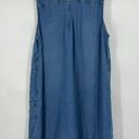 J.Jill  Denim Chambray Midi Shirt Dress Snap Front Sleeveless Pockets Size 3X Photo 6