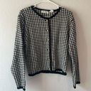 Liz Claiborne Black and white cardigan Houndstooth print with gold buttons size large Photo 0