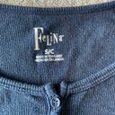 Felina Navy Ribbed Long Sleeve Polo Photo 2