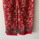 Coldwater Creek Vintage  Pants Womens Medium Red Floral Casual Rayon Summer Boho Photo 3