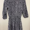 Rails  Inez Black and Purple Batik Cheetah Dress Smocked Waist Ruffle Dress S Photo 7