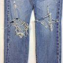 Levi's  Premium Wedgie Straight High Rise Distressed Jeans Size 28"x28" Button Photo 3