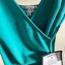 Emerald Sundae Teal Slit Wrap Dress Photo 3