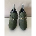 Kathy Van Zeeland 5/$25  Olive Green and Gold Bootie Heels Photo 1