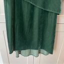 Maje  Elliptical Hem Emerald Gree Velvet Longsleeve Midi High Low Dress Designer Photo 7