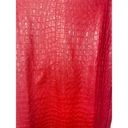 Naked Wardrobe  Women's Size XS Crocodile Midi Skirt Red Vegan Leather Slit NWT Photo 3