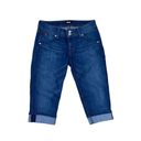 Hudson Jeans Hudson Malibu Capri Cropped Cuffed Hem Back Pocket Button Flap Jean Shorts Photo 23