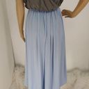 The Loft "" GRAY & LIGHT BLUE SATIN SKIRT SURPLICE BACK BLOUSON DRESS SZE: XS NWT $80 Photo 4