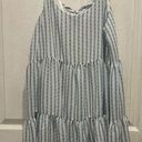 Blu Pepper  Blue And White Striped Tier Dress Women’s Size Large Photo 0