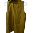 J.Crew  100% Silk Green Sleeveless Pleated Ruffle Blouse Photo 1