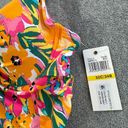 Anne cole  Underwire Twist Front Tankini Top Size 32C/34B Orange Floral Sunshine Photo 3