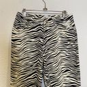 ZARA  Black & White Zebra Print Straight Wide Leg Denim Jeans EUC Sz 8 Cotton Photo 1