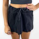 Bebe 00s  Vintage Y2K Black French Terry Drawstring Mini Skirt Photo 0