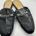 Marc Fisher  Leather Black Mules Classic Silver Detail Size 8.5M Photo 0