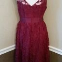 BB Dakota NEW  Burgundy Lace Pleated Skirt Sleeveless Midi Cocktail Dress 2 Photo 4