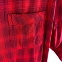 Victoria's Secret  Red Plaid Flannel Long Sleeve Collared V-Neck Button Up Size M Photo 3