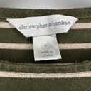 Christopher & Banks Christopher Banks green striped 3/4 sleeve t shirt - Large Photo 1