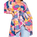 City Chic NWT Size 18  Gianna Print Wrap Top in Bold Abstract Photo 0