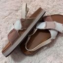 American Eagle  | tan fabric sandals Photo 2