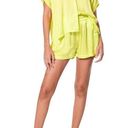 Young Fabulous and Broke  Women's Small Silky Lime Green Button Up Blouse Photo 0