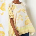 Jason Wu J  Yellow Floral Chiffon Tunic Top Spring Summer Cover Up Flowy, Size L Photo 1