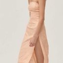 Urban Outfitters  Strapless Linen Pink Zebra Slit Midi Dress Medium Photo 7