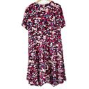 Tommy Hilfiger  Brookshire Dress Burgundy Red Floral Short Sleeve Women’s Size 14 Photo 3