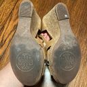 Tory Burch  Wendelle Tan Leather Wedge Platform Sandals Size 8 T strap Photo 4