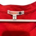 Sundry  red long sleeve roughed on side dress size 2 Photo 2