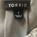 Torrid  Grey Knit 2FER Cold Shoulder Sweater Size 1 Marled Gray Photo 6