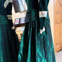 Handmade Merida REN FAIR Costume. Vnt 1990 Emerald Green Velvet & Taffeta LS Gown. Sz 6 Photo 8