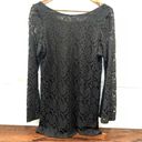 Elan  Women’s Black Lace Scoop Neck Bell Sleeve Top Size L Photo 1