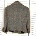 Doncaster  Neon Rainbow Silk Tweed Open Front Crop Blazer Jacket Black Multi 6 Photo 8