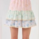 Free The Roses  Color Block Eyelet Trim Detail Mini Skirt size Large Photo 3