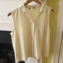 Dress Barn Vintage 90s Sleeveless Collared Knit Button Down Yellow Top Photo 11