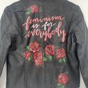 Missguided  Ultimate PU Biker Jacket  Feminism is for Everybody Print  Size 6 Photo 6