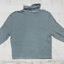 Levi's  Black White Stripe Turtleneck Crop Ribbed Knit Women's Blouse Size Medium Photo 2