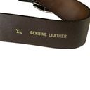 Amanda Smith Vtg  genuine leather chocolate brown cowgirl belt metal buckle Sz L Photo 5