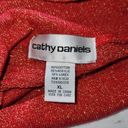 Cathy Daniels  Womens XL Red/Gold Holiday Bling Knit Turtleneck Sweater Photo 6