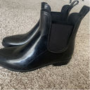 Ralph Lauren  Womens 11B Tally Rain Boots Black Ankle Top Slip On Waterproof Photo 2