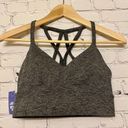 JoyLab  Women’s Strappy Longline Brushed Jersey Bra Charcoal Heather NWT Photo 1