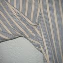 The Loft  Cream & Blue Stripe Marisa Linen Blend Crop Pants Size 4 Photo 3